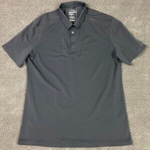 UNRL Polo Shirt Men's Large Gray Performance Pique Moisture Wicking Golf Stretch